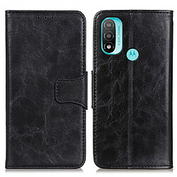 Etui en PU texture cheval fou avec support noir pour votre Motorola Moto E20/E30/E40