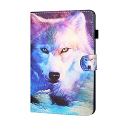 Etui en PU impression de motifs avec support et porte-cartes Loup pour votre Lenovo Tab M10 TB-X605F/X505F