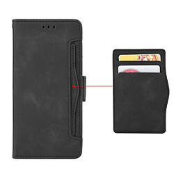 Wewoo Housse Coque Étui en cuir de style portefeuille skin veau pour Samsung Galaxy Note10 + / Note10 + 5Gavec fente carte séparée Noir