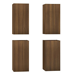 vidaXL Meubles TV 4 pcs Chêne marron 30,5x30x60 cm Bois d'ingénierie