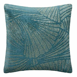 Coussin Déco Flan 3D 40x40cm Bleu Canard