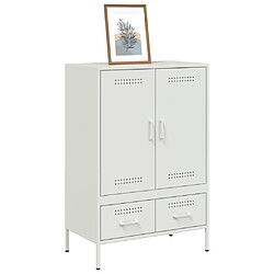 Avis vidaXL Buffet haut blanc 68x39x101,5 cm acier