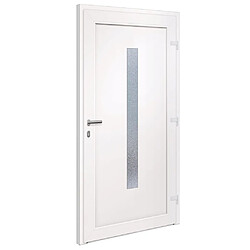 Avis vidaXL Porte d'entrée Blanc 108x208 cm PVC