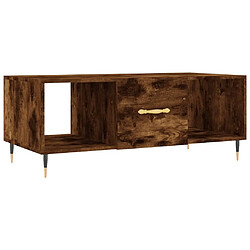 Maison Chic Table basse,Table Console Table d'appoint, Table pour salon chêne fumé 102x50x40 cm bois d'ingénierie -MN57128