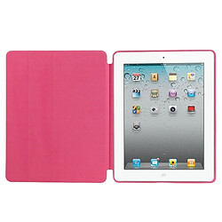 Wewoo Smart Cover Magenta pour iPad 4 / Nouvel 3 / 2 Étui en cuir mince avec 4 étuis et fonction de veille / réveil