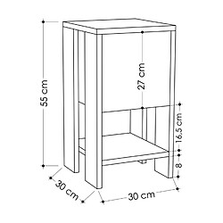 Acheter Concept Usine Table de chevet bois et gris avec rangement SISA