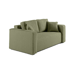 Bestmobilier Topaze - canapé droit 2 places - en tissu bouclette Topaze - canapé droit 2 places - en tissu bouclette - Vert