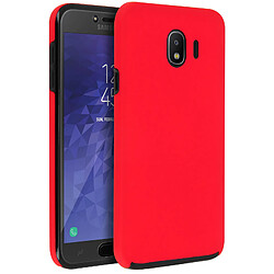 Avizar Coque Galaxy J4 Protection Silicone + Arrière Polycarbonate - rouge