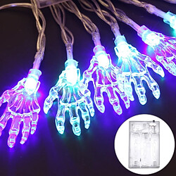 Wewoo 2.5m Ghost Hand Design Colorful Light Série Halloween String Light LED, 20 LED 3 x piles AA Boîte opéré partie Props fée décoration lampe de nuit pas cher