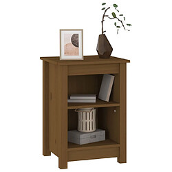 Maison Chic Table de chevet, Table de Nuit, Meuble de rangement Marron miel 40x35x55 cm Bois de pin massif pas cher