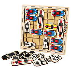 Puzzle en bois Bloc Coulissant, Klotski Bande Dessinée Voiture Puzzle, Tige Jouets Cadeau pour les Enfants Garçons