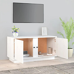 Avis Maison Chic Meuble TV scandinave - Banc TV pour salon Blanc 80x35x40,5 cm Bois de pin massif -MN84586