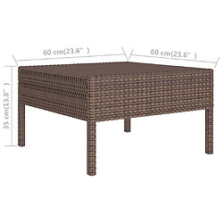 Acheter Maison Chic Salon de jardin 9 pcs + coussins - Mobilier/Meubles de jardin - Table et chaises d'extérieur Résine tressée Marron -MN68535