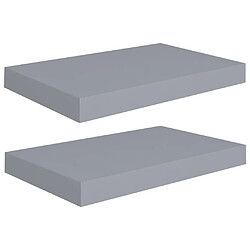 vidaXL Étagères murales flottantes 2 pcs Gris 40x23x3,8 cm MDF