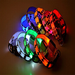 Acheter Wewoo Motif à carreaux Rechargeable LED Glow Light Leads Collier pour chien petits chiens moyenstaille S rose