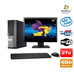 Lot PC Dell Optiplex 990 SFF G630 2.7GHz 4Go 2000Go DVD Wifi W7 + Ecran 19" - Occasion