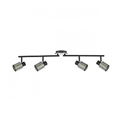 Luminaire Center Suspension Ryan Nickel brossé,Noir mat 4 ampoules 15,5cm