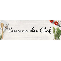 Pegane Tapis de cuisine "Cuisine du chef Blanc" en vinyle - Largeur 45 x Longueur 150 cm