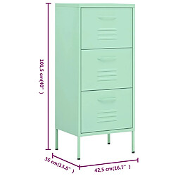 vidaXL Armoire de rangement Vert menthe 42,5x35x101,5 cm Acier pas cher