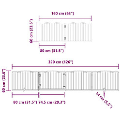 vidaXL Barrière pour chien avec porte pliable 6 panneaux bois peuplier pas cher