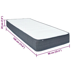 vidaXL Matelas de sommier à lattes 190x90x20 cm tissu pas cher