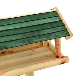 Acheter vidaXL Mangeoire à oiseaux et support 37x28x100cm Bois de sapin massif