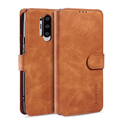 Etui en PU style rétro avec support marron pour votre OnePlus 8 Pro