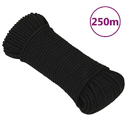 vidaXL Corde de travail Noir 5 mm 250 m Polyester