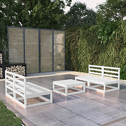 Maison Chic Ensemble de salle à manger de jardin 5 pcs,Table et chaises d'extérieur Blanc Bois de pin massif -GKD568484