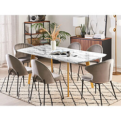 Beliani Table de repas Mosby - Effet marbre