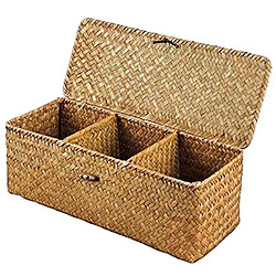 Universal Panier de papier toilette 33 rotin à carreaux toilettes salle de bains rangement organisateur panier bijoux cosmétiques rangement panier