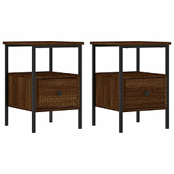 Maison Chic Lot de 2 Tables de chevet - Tables de Nuit chêne marron 34x36x50 cm bois ingénierie