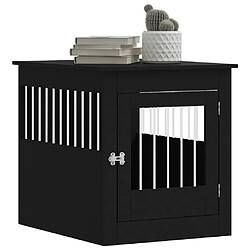 Avis vidaXL Meuble de cage pour chiens noir 64,5x80x71 cm bois d'ingénierie