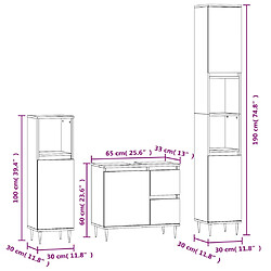 vidaXL Ensemble de meubles de salle de bain 3 pcs Sonoma gris pas cher