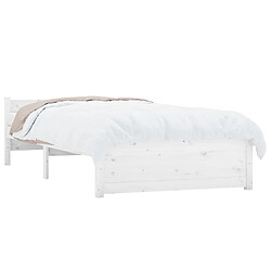 Avis vidaXL Cadre de lit sans matelas blanc bois massif 90x190 cm