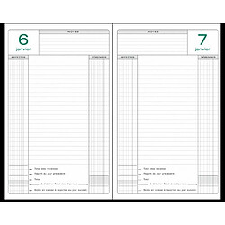 Exacompta Agenda perpétuel de caisse broché format 21 cm x 14,8 cm - Noir