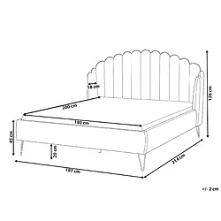Avis Beliani Lit double en velours 180 x 200 cm beige AMBILLOU