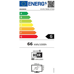 TV intelligente Grundig 43GFU7800BE 4K Ultra HD 43" LED