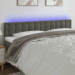 Maison Chic Tête de lit scandinave à LED,meuble de chambre Gris foncé 200x5x78/88 cm Velours -MN92181