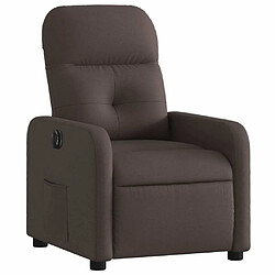 Avis Maison Chic Fauteuil Relax pour salon, Fauteuil inclinable électrique Marron foncé Tissu -GKD67007