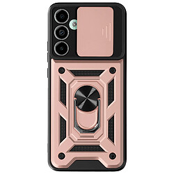 Avizar Coque pour Samsung Galaxy M55 Bague Support Cache Caméra Coulissant Rose Champagne