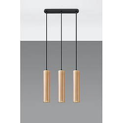 Luminaire Center Suspension Lino Bois Bois naturel 3 ampoules 90cm