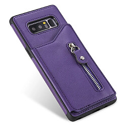 Wewoo Housse Coque Pour Galaxy Note 8 étui de protection antichoc à double boucle de couleur unie solide violet pas cher