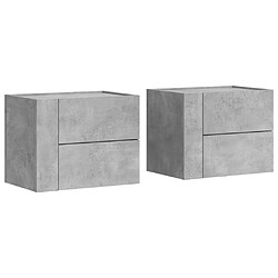 vidaXL Tables de chevet murales 2 pcs gris béton 45x30x35 cm