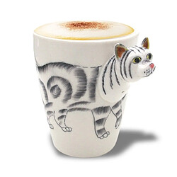 Totalcadeau Mug tête de chat en 3D tasse animal