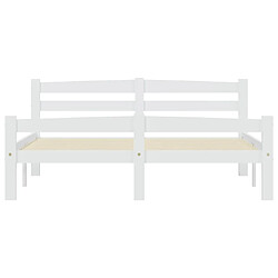 Avis vidaXL Cadre de lit sans matelas blanc bois de pin massif 140x200 cm