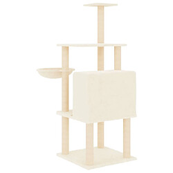 Acheter Helloshop26 Arbre à chat meuble tour grimper jouet grattage grattoir escalade plateforme avec griffoirs en sisal 132 cm crème 02_0022468