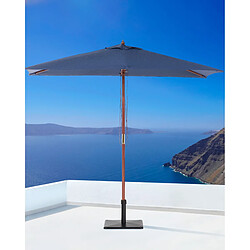 Beliani Parasol de jardin en bois avec toile bleu marine 144 x 195 cm FLAMENCO