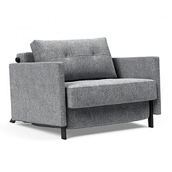 Inside 75 INNOVATION LIVING Fauteuil design SOFABED CUBED 02 ARMS Twist Granite convertible lit 200*90cm