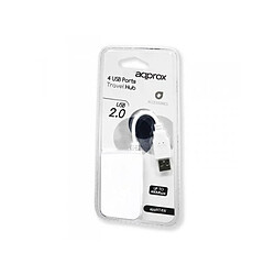 Hub USB 4 Ports approx! APPHT4W USB 2.0 Blanc